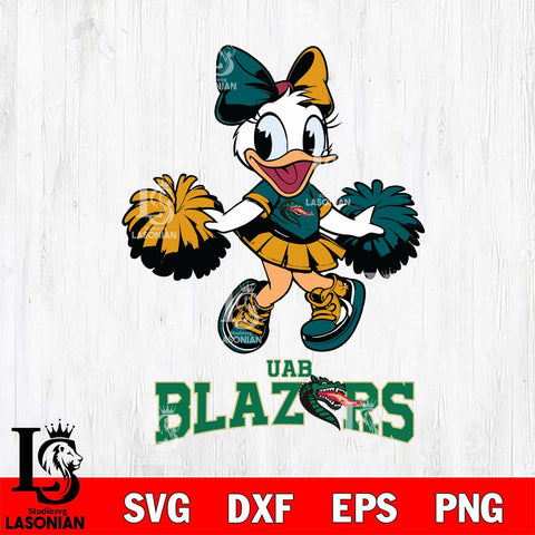 UAB Blazers Daisy Duck Cheerleader Disney, Svg Eps Dxf Png File, Digital Download