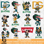 UAB Blazers Disney character NCAA Bundle 12 Svg Eps Dxf Png File, Digital Download, Instant Download