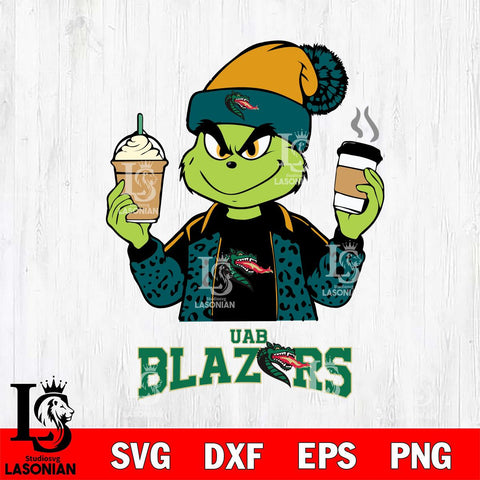 UAB Blazers Grinch 2 coffee Svg Eps Dxf Png File, Digital Download, Instant Download