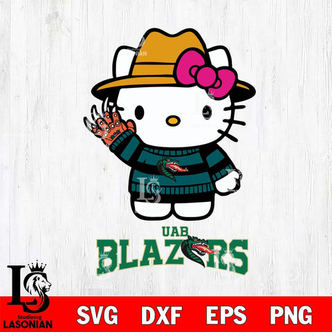 UAB Blazers Hello Kitty Horror 6 Svg Eps Dxf Png File, Digital Download