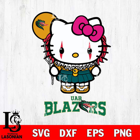 UAB Blazers Hello Kitty Horror 7 Svg Eps Dxf Png File, Digital Download