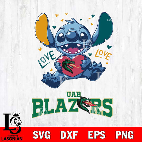 UAB Blazers Love Stitch, Svg Eps Dxf Png File, Digital Download