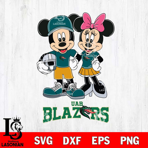 UAB Blazers Mickey Minnie Mouse Helmet Svg Eps Dxf Png File, NCAA svg , File Cut , Digital Download , Instant Download, Cut Svg Files