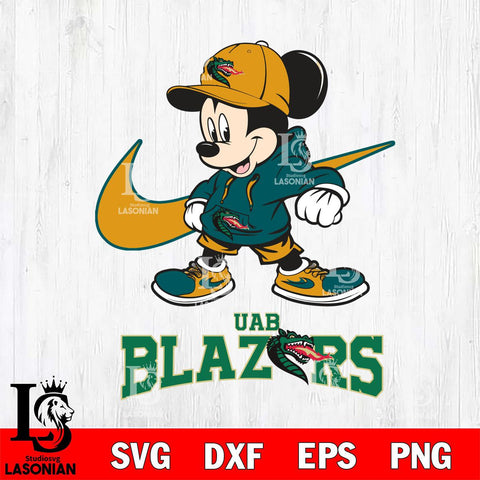 UAB Blazers Mickey Mouse NIKE, Svg Eps Dxf Png File, Digital Download