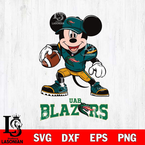 UAB Blazers Mikey Mouse Disney, Svg Eps Dxf Png File, Digital Download