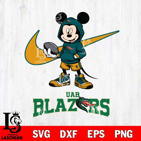 UAB Blazers Mikey Mouse Disney NIKE, Svg Eps Dxf Png File, Digital Download