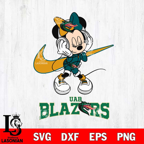 UAB Blazers Minnie Mouse Dancing NIKE, Svg Eps Dxf Png File, Digital Download