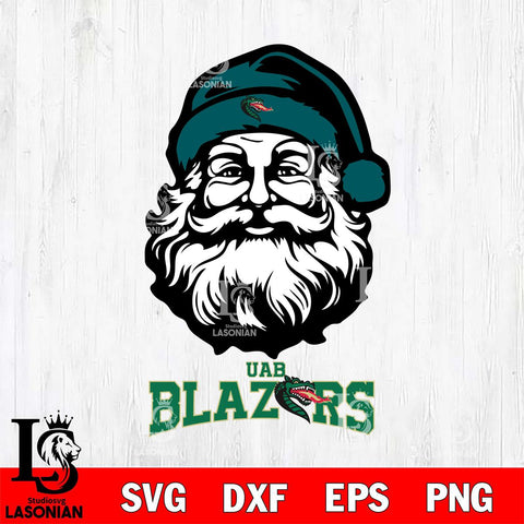 UAB Blazers Santa Claus Christmas Svg dxf eps png pdf file,NCAA svg,Digital Download,Cricut file