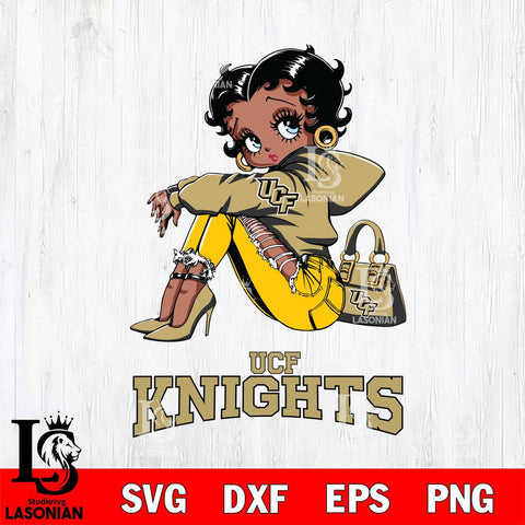 UCF Knights Betty Boop Black Fan Girl Svg Eps Dxf Png File, Digital Download, Instant Download