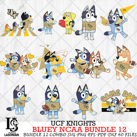 UCF Knights Bluey NCAA Bundle 12 Svg Eps Dxf Png File, Digital Download, Instant Download