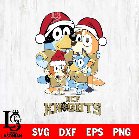 UCF Knights Christmas Bluey Family Sport Cut Files,Bluey Cricut,Christmas Svg , Bluey svg , Digital Download, dxf eps png pdf file