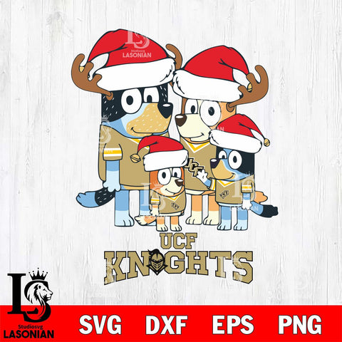 UCF Knights Christmas Bluey Santa Family Cut Files,Bluey Cricut,Christmas Svg , Bluey svg , Digital Download, dxf eps png pdf file