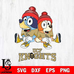 UCF Knights Christmas Bluey & Bingo Sit Cut Files,Bluey Cricut,Christmas Svg , Bluey svg , Digital Download, dxf eps png pdf file