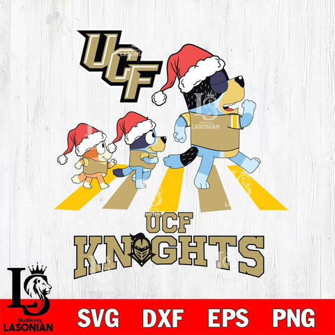 UCF Knights Christmas Family Bluey Walking Cut Files,Bluey Cricut,Christmas Svg , Bluey svg , Digital Download, dxf eps png pdf file