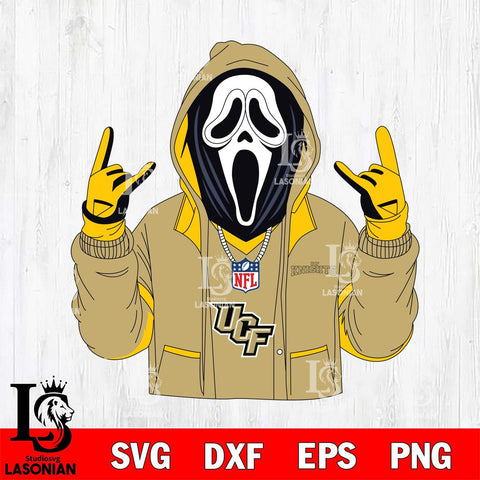 UCF Knights Ghostface Scream Football Halloween Svg Eps Dxf Png File, NCAA svg, Digital Download, Instant Download