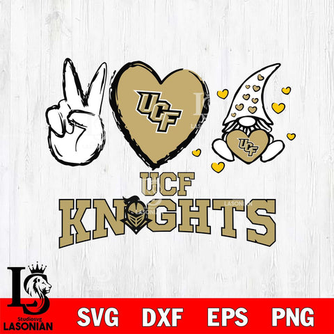 UCF Knights Gnomes Peace & Love Svg Eps Dxf Png File, Digital Download, Instant Download