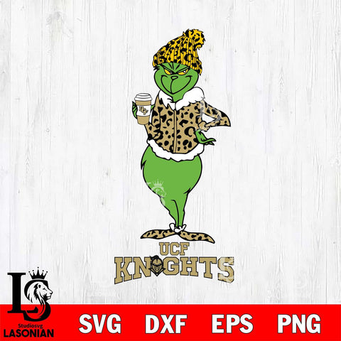 UCF Knights Grinch Leopard Coffee Svg Eps Dxf Png File, Digital Download, Instant Download