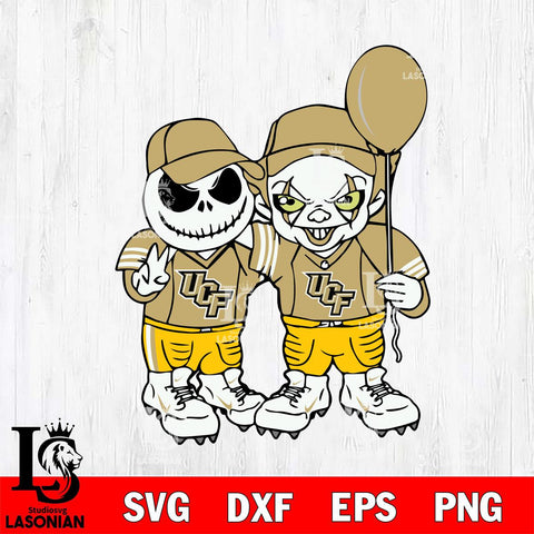 UCF Knights Jack Skellington And Pennywise Football Svg Eps Dxf Png File, NCAA svg, Digital Download, Instant Download