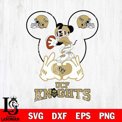 UCF Knights Mickey Heart Rugby Svg Eps Dxf Png File, Digital Download ,Instant Download, Cricut File