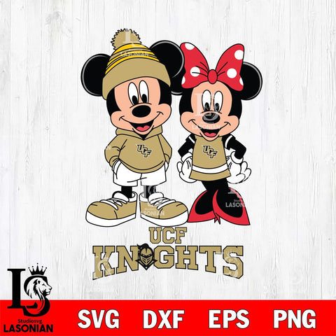 UCF Knights Mickey Minnie Mouse Cute Football Svg Eps Dxf Png File, NCAA svg , File Cut , Digital Download , Instant Download, Cut Svg Files