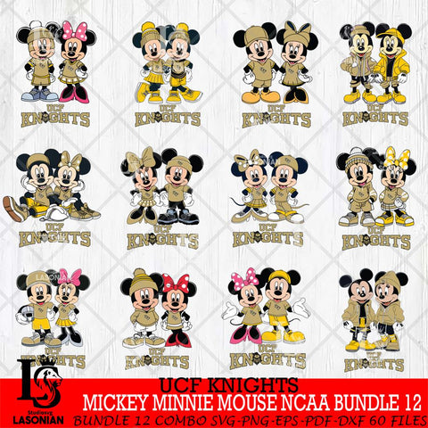 UCF Knights Mickey Minnie Mouse NCAA Bundle 12 Svg Eps Dxf Png File, Bundle NCAA svg , File Cut , Digital Download , Instant Download, Cut Svg Files