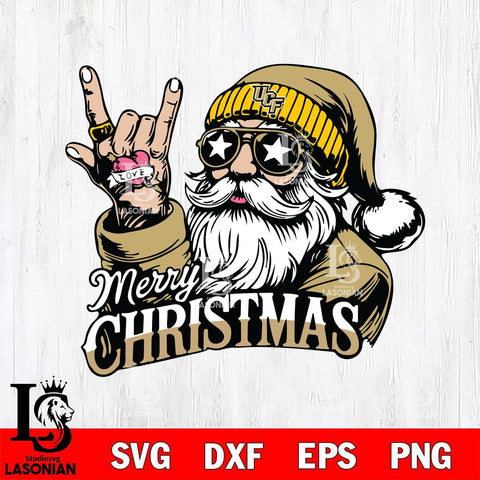 UCF Knights Rock Santa Claus Football Svg dxf eps png pdf file,NCAA svg,Digital Download,Cricut file