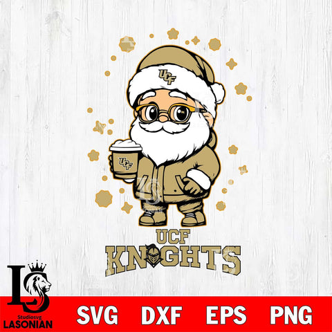 UCF Knights Santa Claus Coffe Svg dxf eps png pdf file,NCAA svg,Digital Download,Cricut file