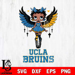 UCLA Bruins Anglel Black Fan Girl Betty Boop, Svg Eps Dxf Png File, Digital Download