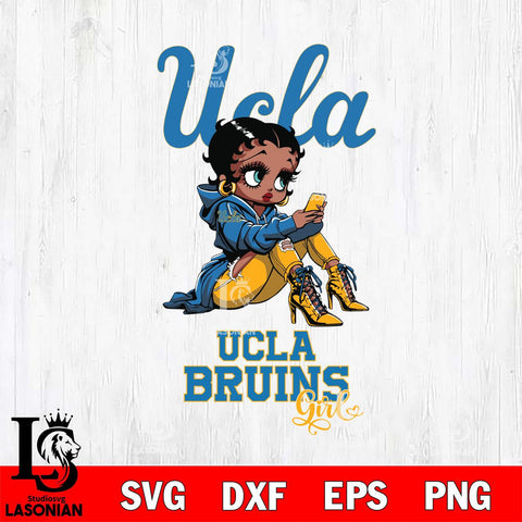 UCLA Bruins Beauty Black Fan Girl Football, Svg Eps Dxf Png File, Digital Download