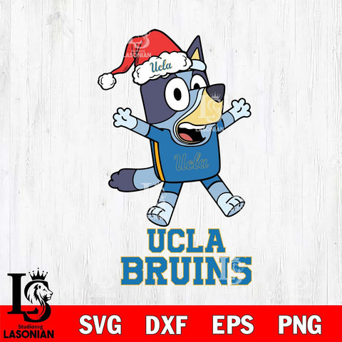 UCLA Bruins Bluey Happy Christmas Svg Eps Dxf Png File, Digital Download