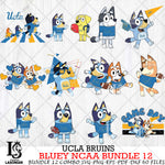 UCLA Bruins Bluey NCAA Bundle 12 Svg Eps Dxf Png File, Digital Download, Instant Download