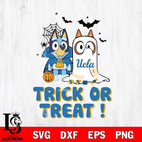 UCLA Bruins Bluey Trick or Treat Halloween Svg Eps Dxf Png File, Digital Download, Instant Download