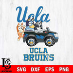 UCLA Bruins Bluey friends car Svg Eps Dxf Png File, NCAA svg, Digital Download, Instant Download