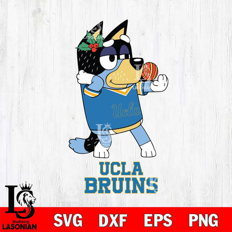 UCLA Bruins Christmas Bluey Bandit Heeler Cut Files,Bluey Cricut,Christmas Svg , Bluey svg , Digital Download, dxf eps png pdf file