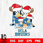 UCLA Bruins Christmas Bluey Santa Family Cut Files,Bluey Cricut,Christmas Svg , Bluey svg , Digital Download, dxf eps png pdf file