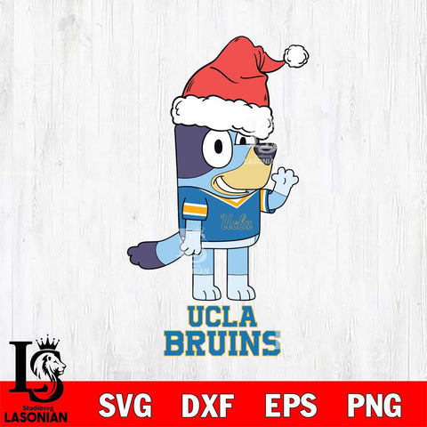 UCLA Bruins Christmas Bluey Say Hi Cut Files,Bluey Cricut,Christmas Svg , Bluey svg , Digital Download, dxf eps png pdf file