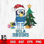 UCLA Bruins Christmas Bluey Tree Sport Cut Files,Bluey Cricut,Christmas Svg , Bluey svg , Digital Download, dxf eps png pdf file