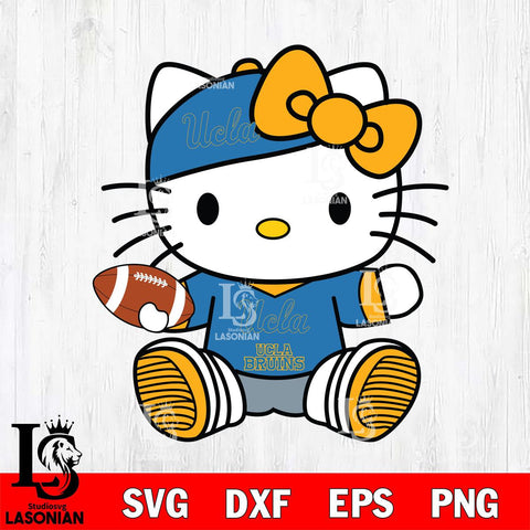 UCLA Bruins Cute Hello Kitty Football 11 Svg Eps Dxf Png File, NCAA svg, Digital Download, Instant Download