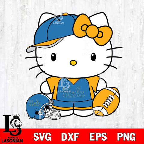 UCLA Bruins Cute Hello Kitty Football 4 Svg Eps Dxf Png File, NCAA svg, Digital Download, Instant Download