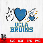 UCLA Bruins Gnomes Peace & Love Svg Eps Dxf Png File, Digital Download, Instant Download