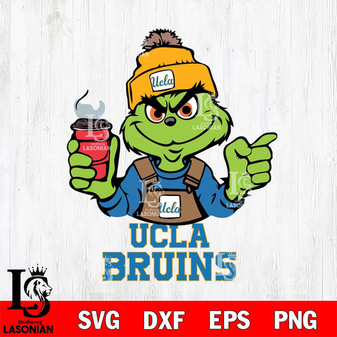 UCLA Bruins Grinch with coffee Svg Eps Dxf Png File, Digital Download, Instant Download