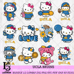 UCLA Bruins Hello Kitty Bundle 12 SVG Svg Eps Dxf Png File, Digital Download, Instant Download