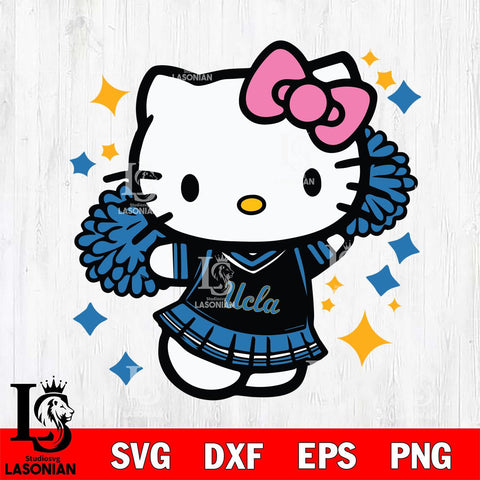 UCLA Bruins Hello Kitty Cheerleader 4 Svg Eps Dxf Png File, Digital Download, Instant Download