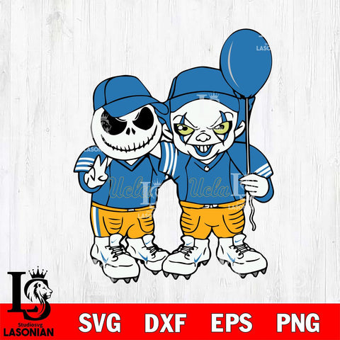 UCLA Bruins Jack Skellington And Pennywise Football Svg Eps Dxf Png File, NCAA svg, Digital Download, Instant Download