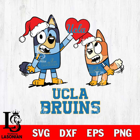 UCLA Bruins Love Bluey Christmas Svg Eps Dxf Png File, Digital Download