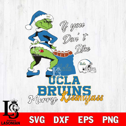 UCLA Bruins Merry kissmyass grinch Svg Eps Dxf Png File,NCAA Svg Files,Digital Download,Sublimation,Instant Download