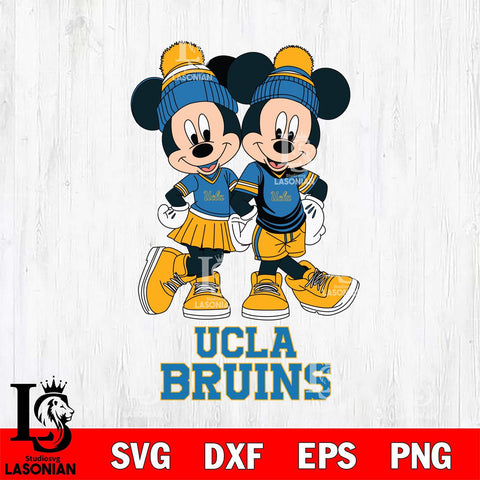 UCLA Bruins Mickey And Minnie Mouse Football Svg Eps Dxf Png File, NCAA svg , File Cut , Digital Download , Instant Download, Cut Svg Files