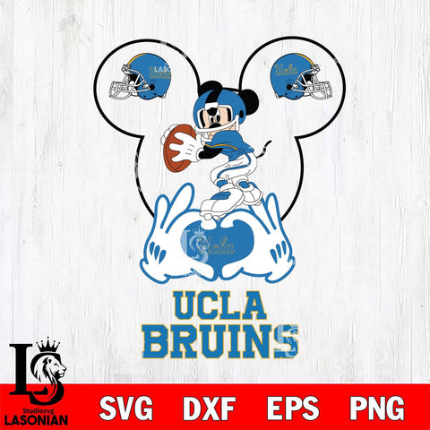 UCLA Bruins Mickey Heart Rugby Svg Eps Dxf Png File, Digital Download ,Instant Download, Cricut File