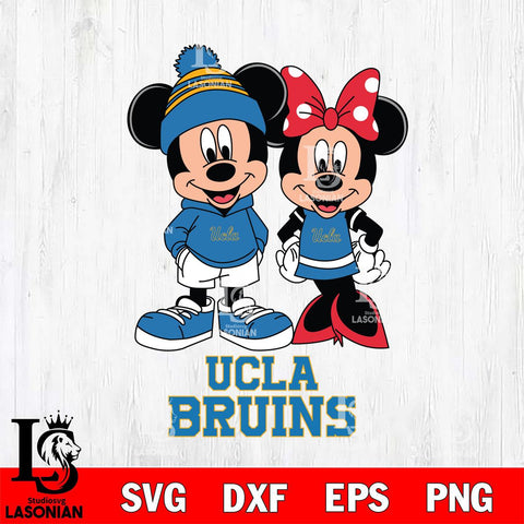 UCLA Bruins Mickey Minnie Mouse Cute Football Svg Eps Dxf Png File, NCAA svg , File Cut , Digital Download , Instant Download, Cut Svg Files