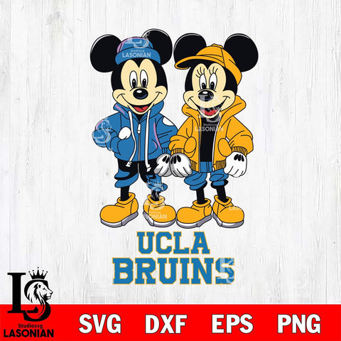 UCLA Bruins Mickey Minnie Mouse Football Svg Eps Dxf Png File, NCAA svg , File Cut , Digital Download , Instant Download, Cut Svg Files